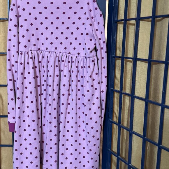 Hanna Andersson Purple Polka Dot Long Sleeve Play Dress Size 130 (size 7/8) - Picture 5 of 5
